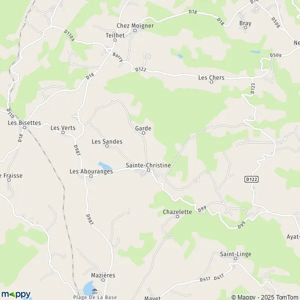 Plan SainteChristine carte de SainteChristine (63390) et infos