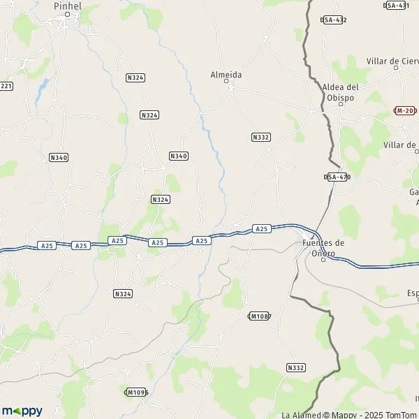 Plan Almeida carte de Almeida (6350) et infos pratiques