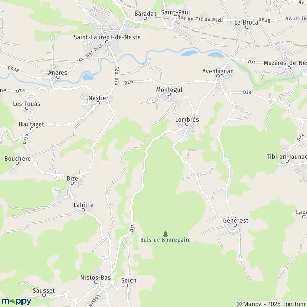 Plan Montégut carte de Montégut (65150) et infos pratiques