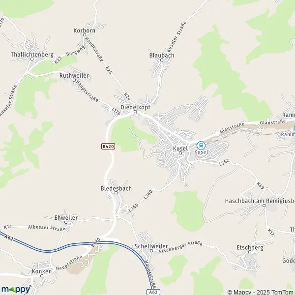 Plan Kusel carte de Kusel (66869) et infos pratiques