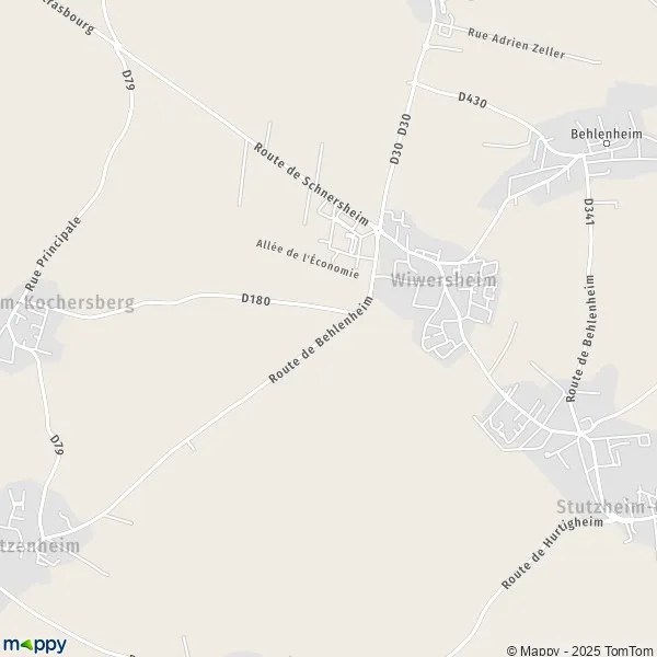 Plan Wiwersheim carte de Wiwersheim (67370) et infos pratiques