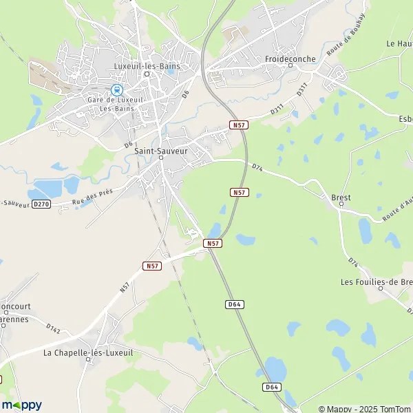 Plan SaintSauveur carte de SaintSauveur (70300) et infos pratiques