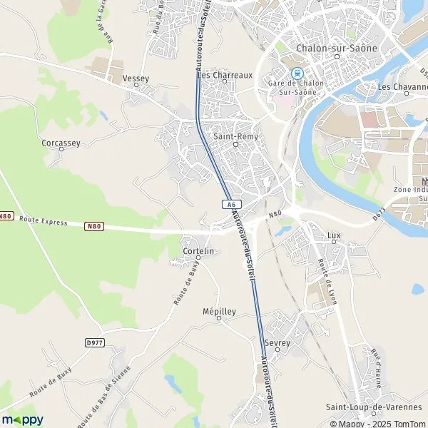 Plan SaintRémy carte de SaintRémy (71100) et infos pratiques