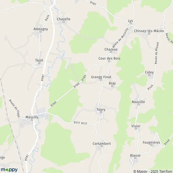 Plan Bray : carte de Bray (71250) et infos pratiques