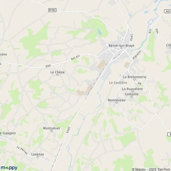 Plan BessésurBraye carte de BessésurBraye (72310) et infos pratiques
