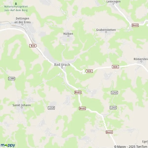 Karte Bad Urach Umgebung Plan Bad Urach carte de Bad Urach (72574) et infos pratiques