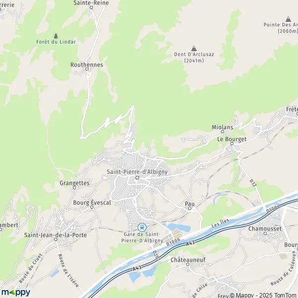 Plan SaintPierred'Albigny carte de SaintPierred'Albigny (73250
