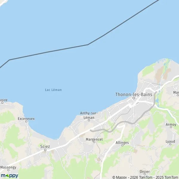 Plan AnthysurLéman carte de AnthysurLéman (74200) et infos pratiques