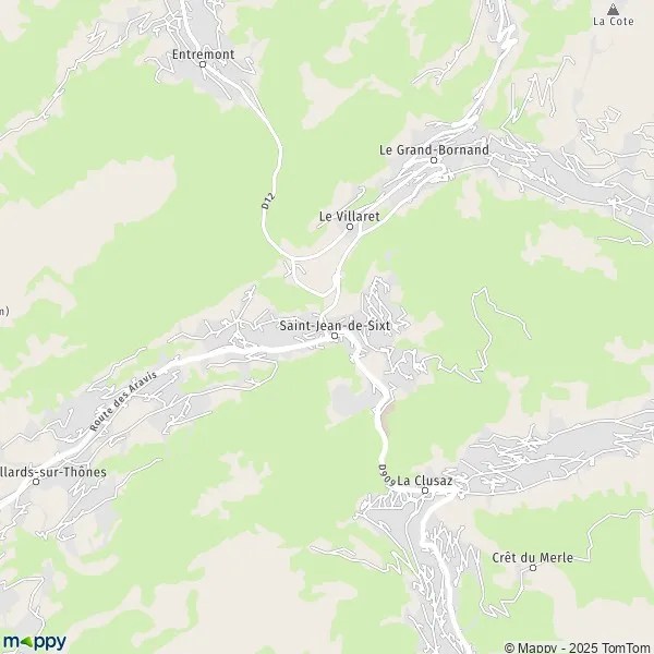 Plan SaintJeandeSixt carte de SaintJeandeSixt (74450) et infos