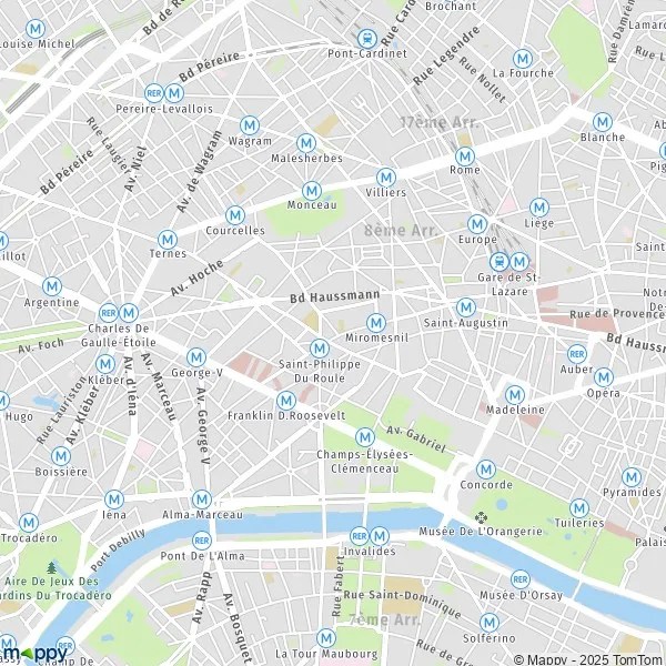 Plan Paris carte de Paris (75008) et infos pratiques