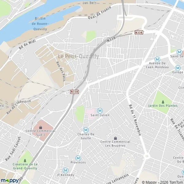 Plan Le PetitQuevilly carte de Le PetitQuevilly (76140) et infos