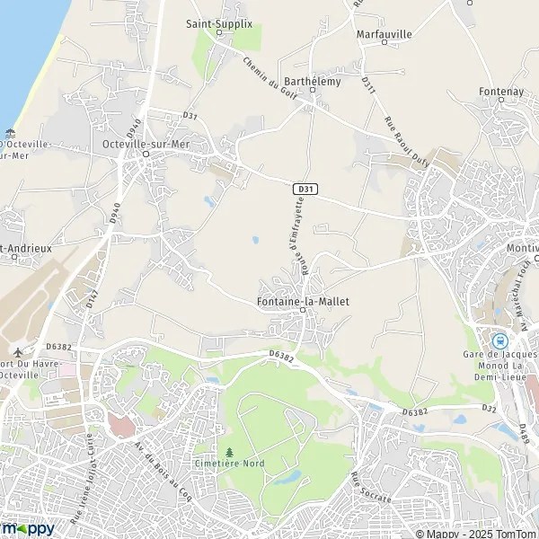 Plan fontainelamallet carte de fontainelamallet (76290) et infos