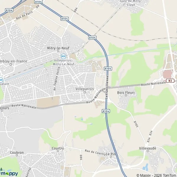 Points Sensibles De "Carte De Villeparisis" Plan villeparisis carte de villeparisis (77270) et infos pratiques