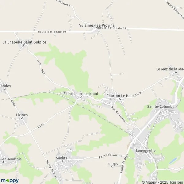 Plan SaintLoupdeNaud carte de SaintLoupdeNaud (77650) et infos