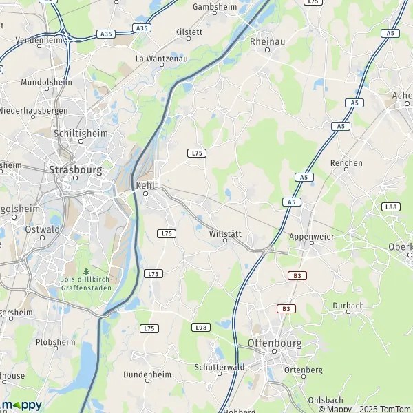 Kehl Karte Plan Kehl carte de Kehl (77694) et infos pratiques