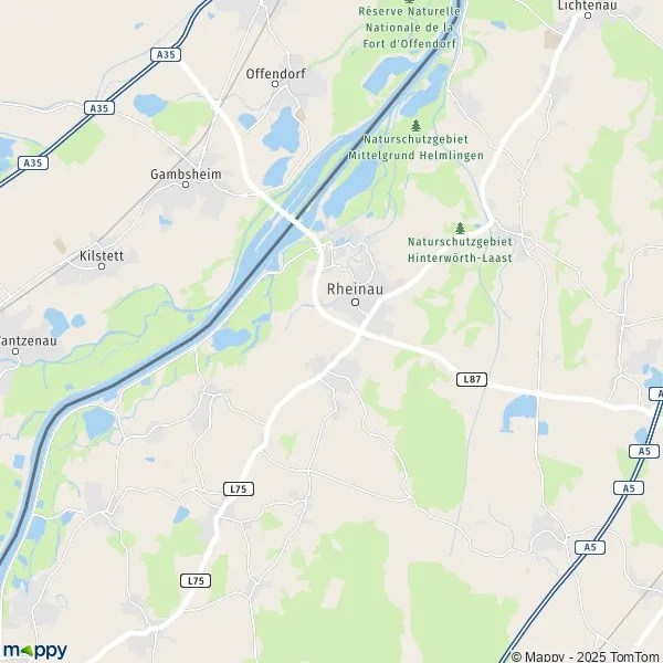 Plan Rheinau carte de Rheinau (77866) et infos pratiques