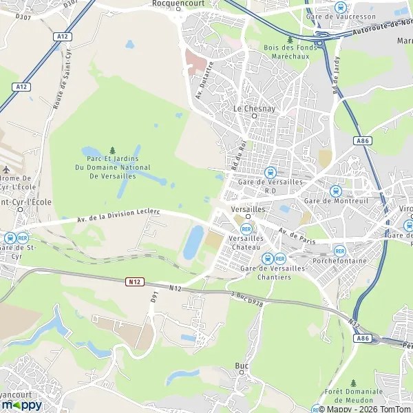 Plan Versailles carte de Versailles (78000) et infos pratiques