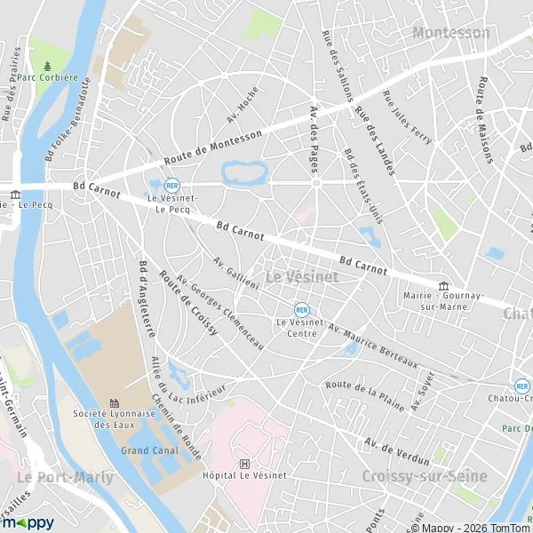 Carte Le Vesinet Plan carte de (78110) et infos pratiques