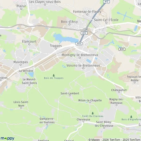 Plan Saint Quentin en Yvelines carte de Saint Quentin en Yvelines