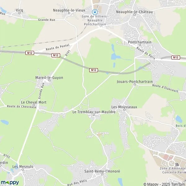 Plan Le TremblaysurMauldre carte de Le TremblaysurMauldre (78490