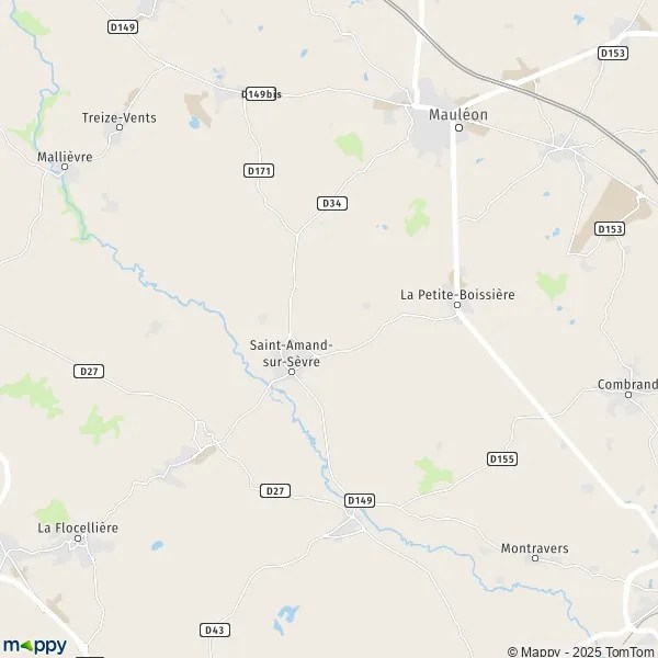 Plan saintamandsursevre carte de saintamandsursevre (79700) et