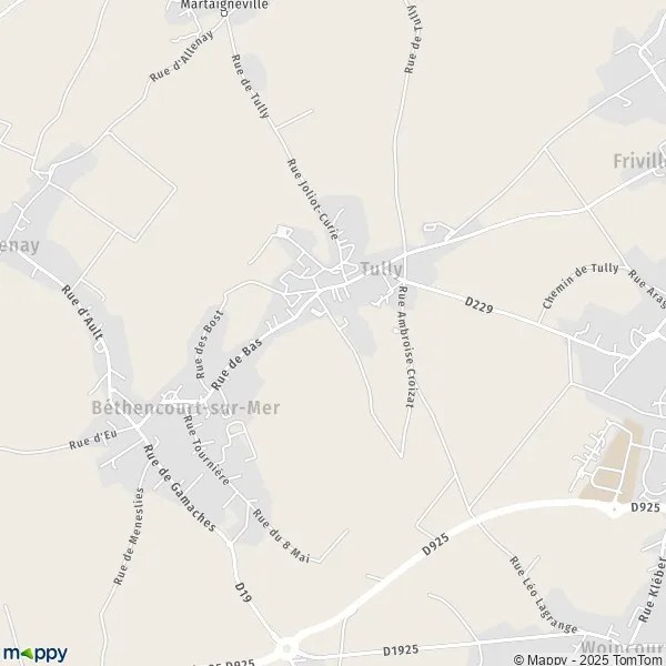 Plan Tully carte de Tully (80130) et infos pratiques