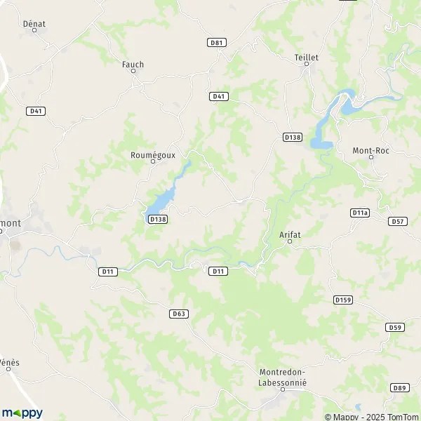 Plan SaintAntonindeLacalm carte de SaintAntonindeLacalm (81120