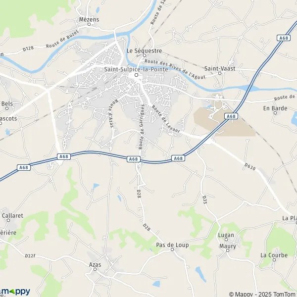 Plan SaintSulpicelaPointe carte de SaintSulpicelaPointe (81370