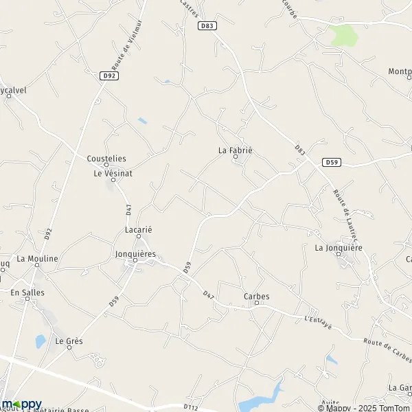 Plan Jonquières carte de Jonquières (81440) et infos pratiques