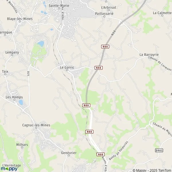 Plan Le Garric : carte de Le Garric (81450) et infos pratiques