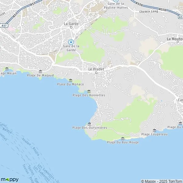 Plan Le Pradet carte de Le Pradet (83220) et infos pratiques