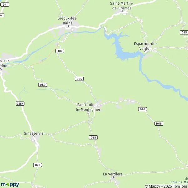 Plan SaintJulienleMontagnier carte de SaintJulienleMontagnier