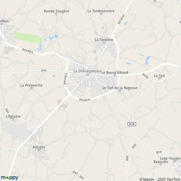 Plan La Châtaigneraie carte de La Châtaigneraie (85120) et infos