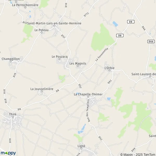 Plan La ChapelleThémer carte de La ChapelleThémer (85210) et infos