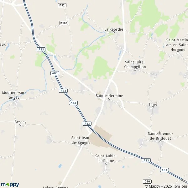 Plan SainteHermine carte de SainteHermine (85210) et infos pratiques