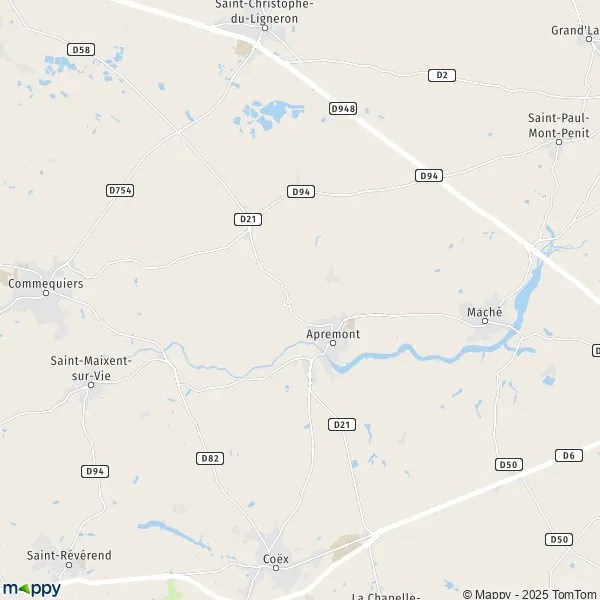 Plan apremont carte de apremont (85220) et infos pratiques