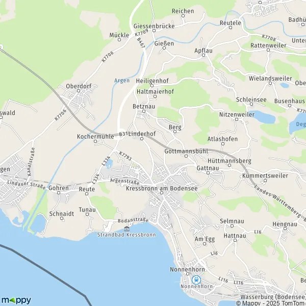 Karte Kressbronn Bodensee Plan kressbronnambodensee carte de kressbronnambodensee (88079