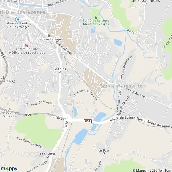 Plan SainteMarguerite carte de SainteMarguerite (88100) et infos