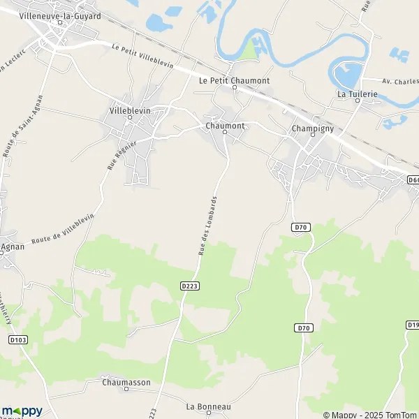 Plan chaumont carte de chaumont (89340) et infos pratiques