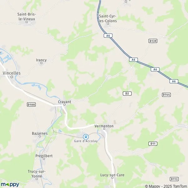 Plan Cravant carte de Cravant (89460) et infos pratiques