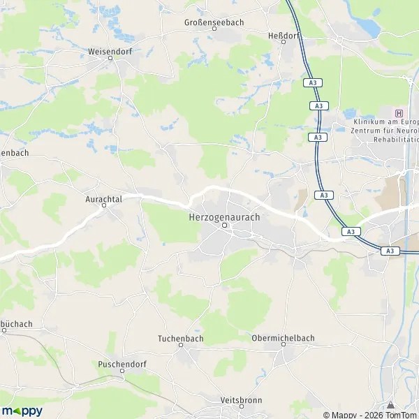 Landkarte Herzogenaurach Plan herzogenaurach carte de herzogenaurach (91074) et infos pratiques