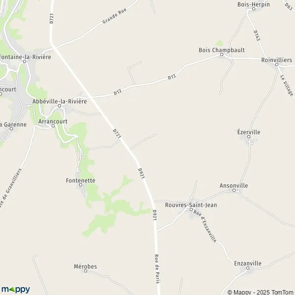 Plan AbbévillelaRivière carte de AbbévillelaRivière (91150) et