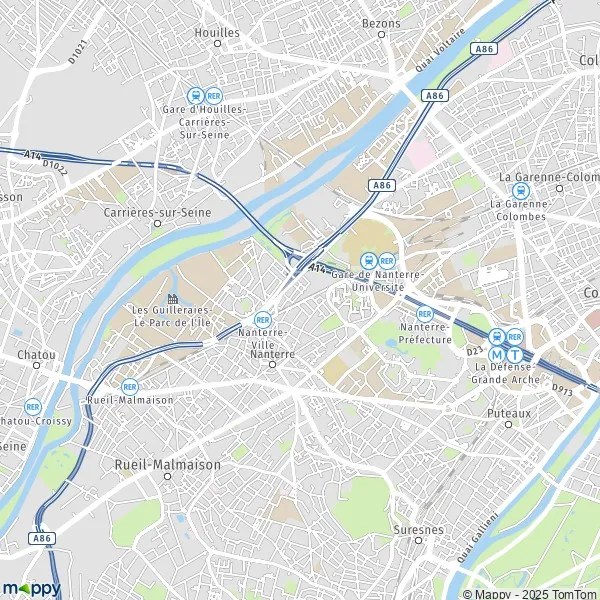 Plan Nanterre carte de Nanterre (92000) et infos pratiques