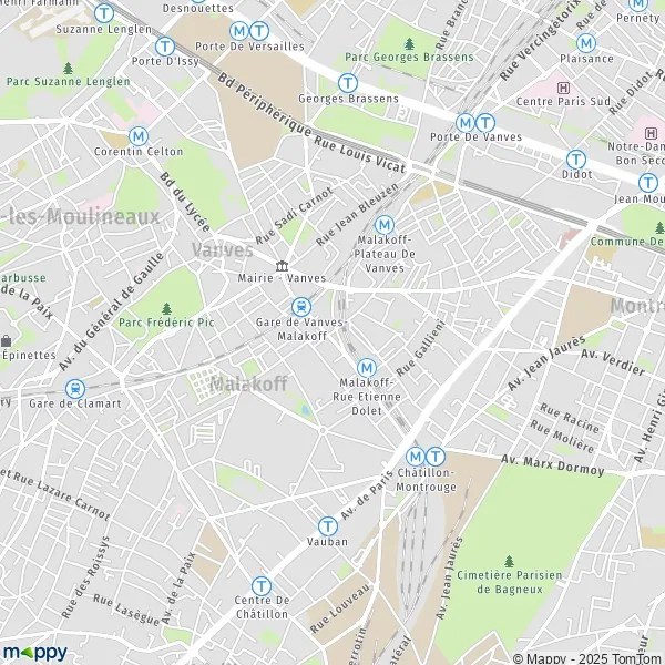 Plan Malakoff carte de Malakoff (92240) et infos pratiques