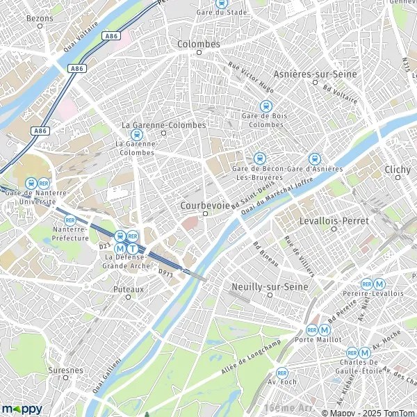 Plan Courbevoie carte de Courbevoie (92400) et infos pratiques