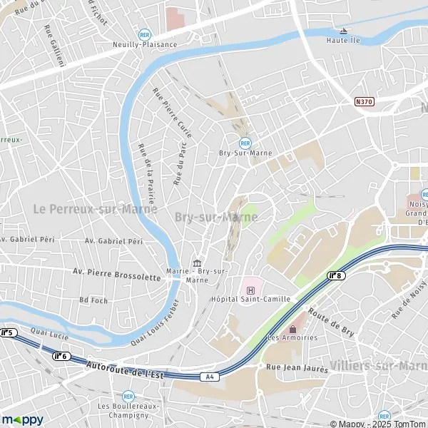 Plan BrysurMarne carte de BrysurMarne (94360) et infos pratiques