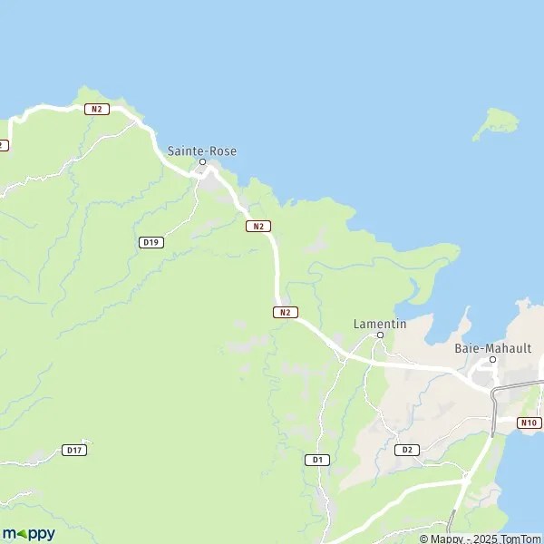 Plan SainteRose carte de SainteRose (97115) et infos pratiques