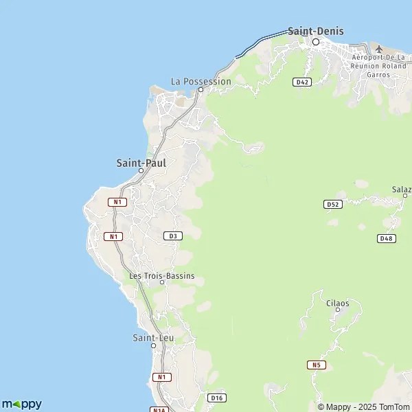 Plan La SalinelesHauts carte de La SalinelesHauts (97422) et