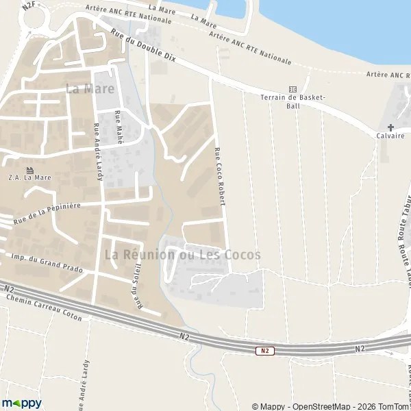 Plan La Réunion ou les Cocos carte de La Réunion ou les Cocos (97438