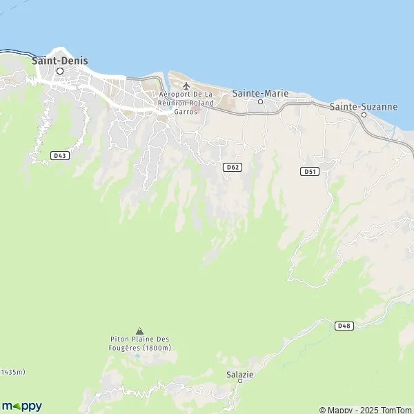 Plan SainteMarie carte de SainteMarie (97438) et infos pratiques